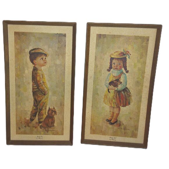 Vintage M Medeiros Boobsy Girl And Jacky Boy Set of 2 READ - Picture 1 of 11